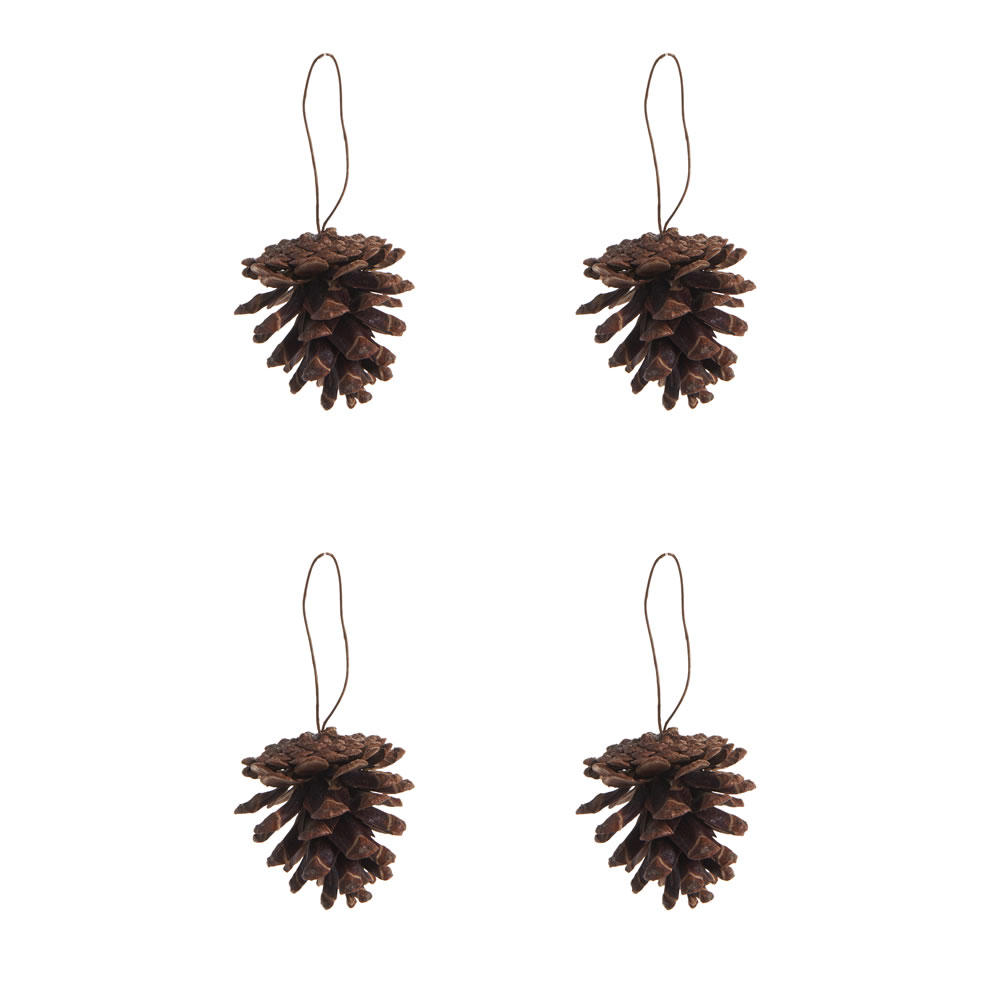 Wilko 4 pack Pine Cone Christmas Decorations Image