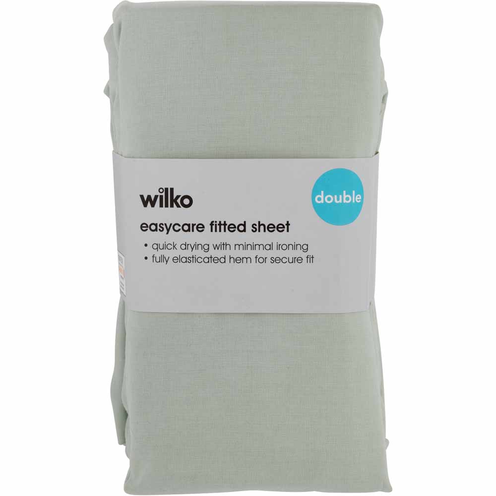 Wilko Double Misty Blue Fitted Bed Sheet Image 2
