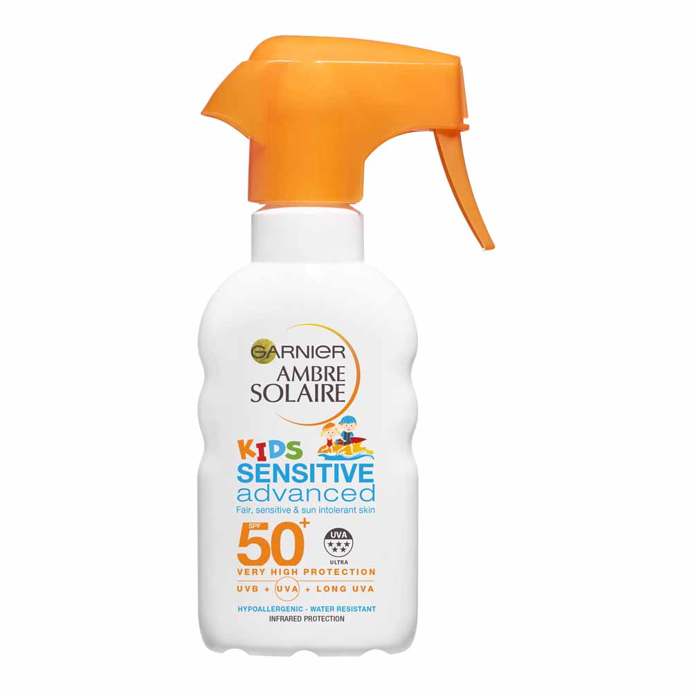 Garnier Ambre Solaire Kids Sensitive Advanced Sun Cream Trigger Spray SPF 50+ 200ml Image