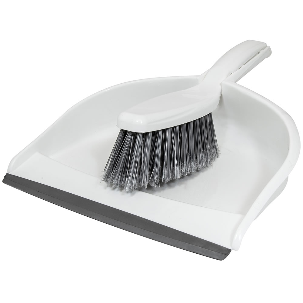 Wilko White Dustpan and Brush Set Image