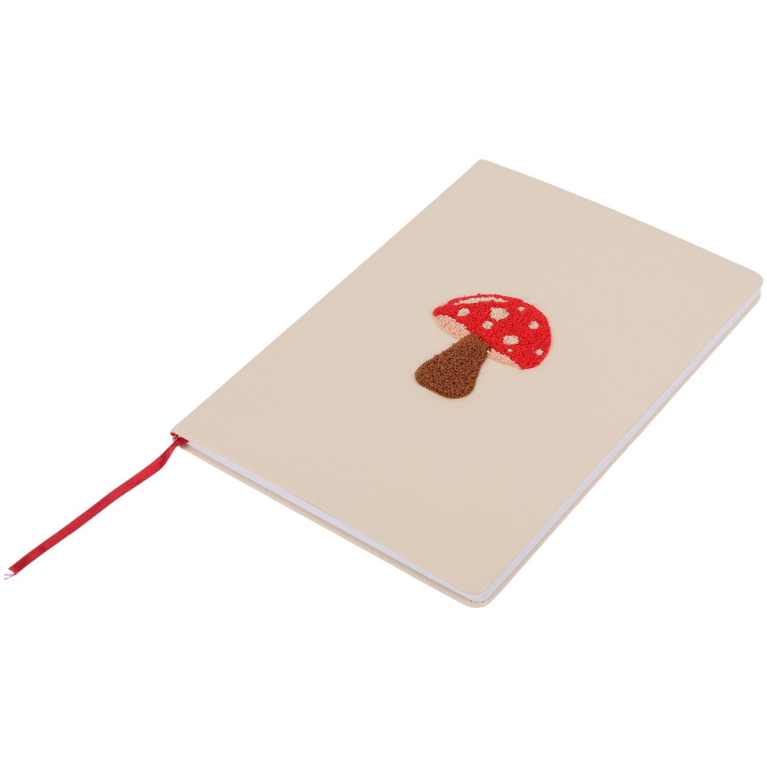 Mushroom Punch Needle Notebook A4 Cream Image 1