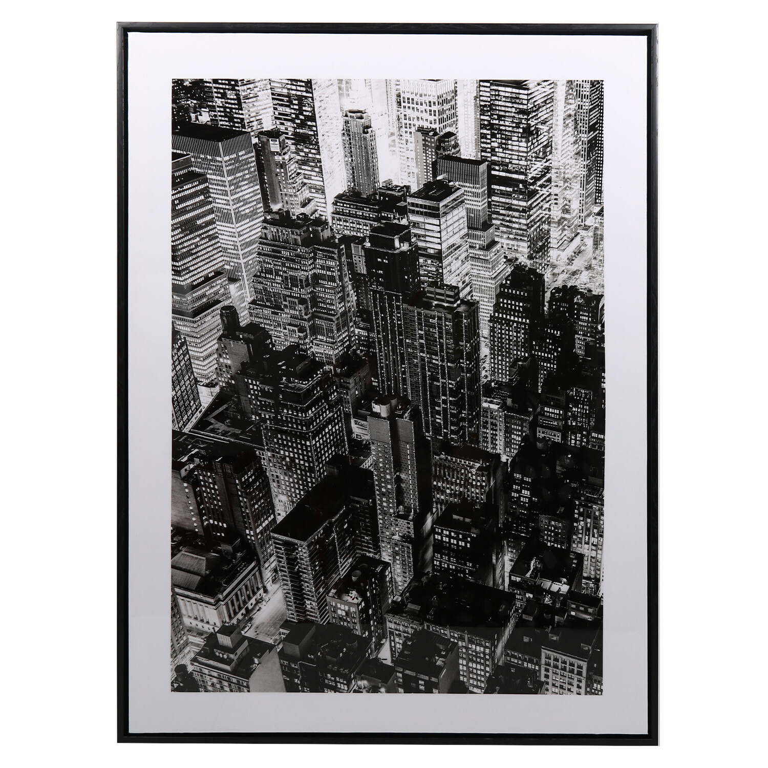 Black Iconic New York Skyline Framed Wall Art 60 x 80cm Image 1