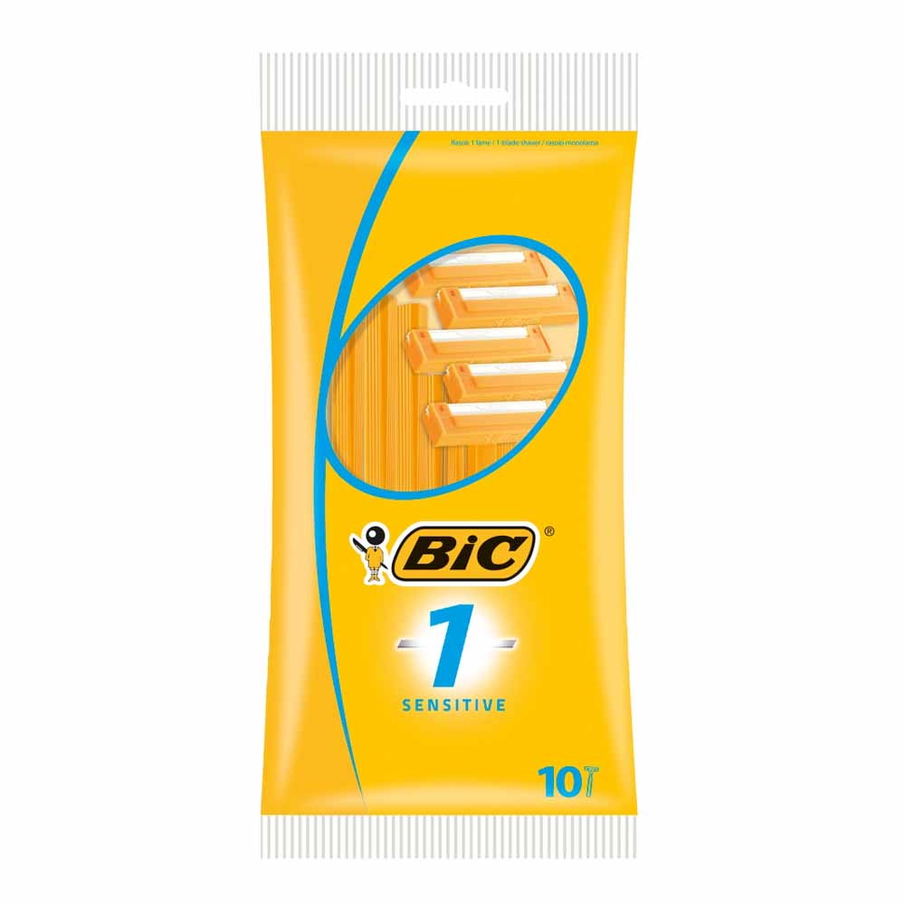 Bic 1 Men's Sensitive Disposable Razor 10 pack Image 1