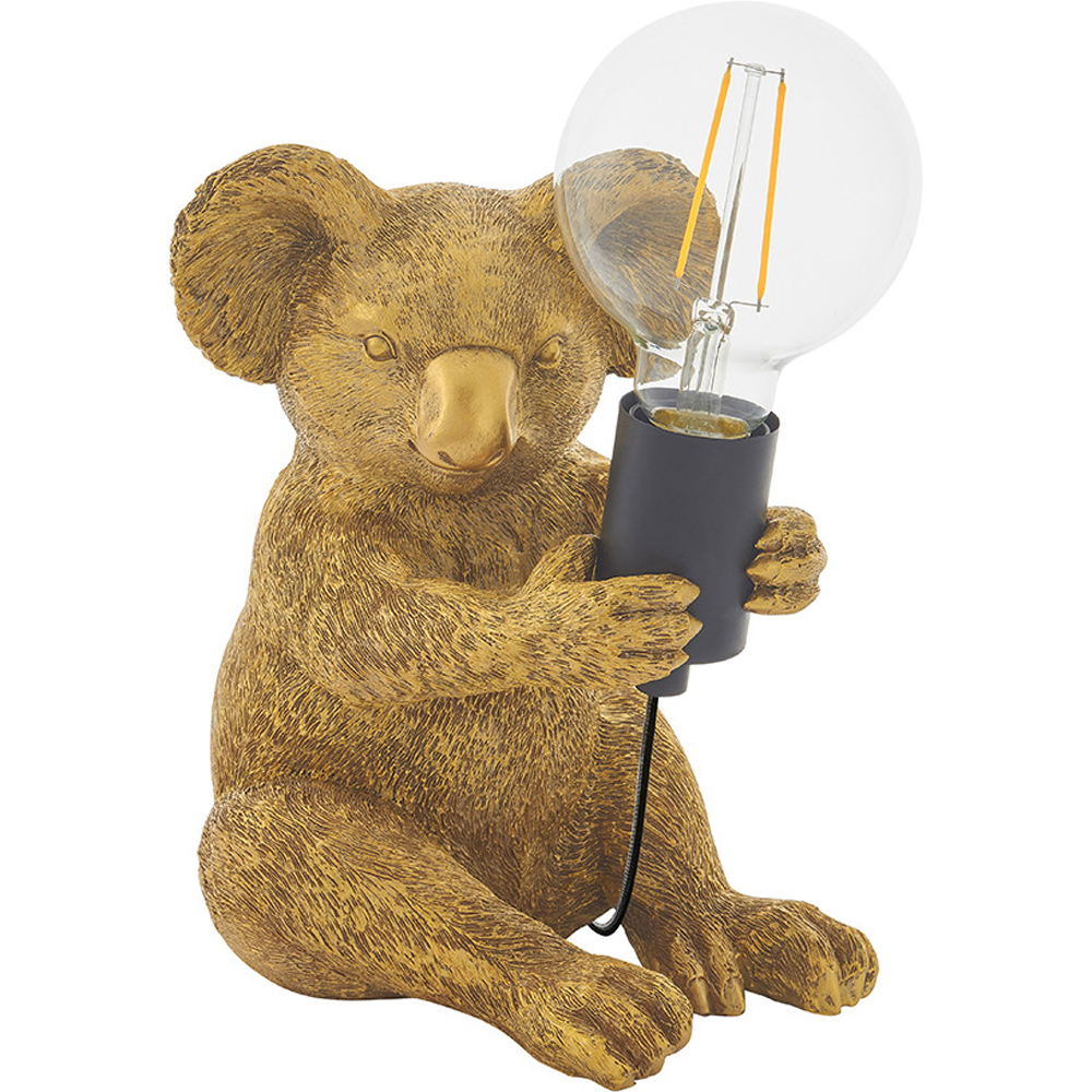 Merano Andria Vintage Gold Paint and Matt Black Koala Table Lamp Image 1