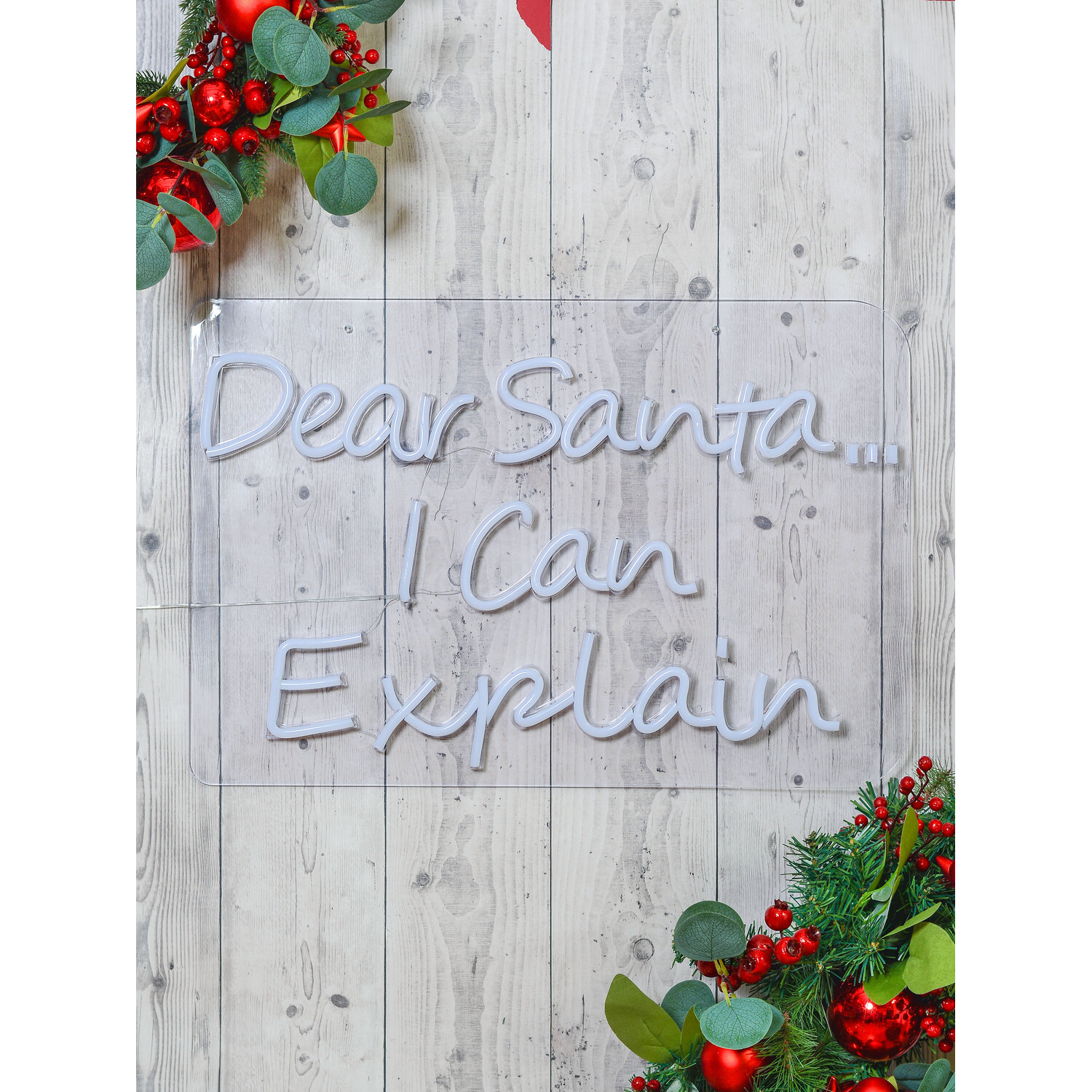 Christmas Slogan Neon Sign - White Image 2