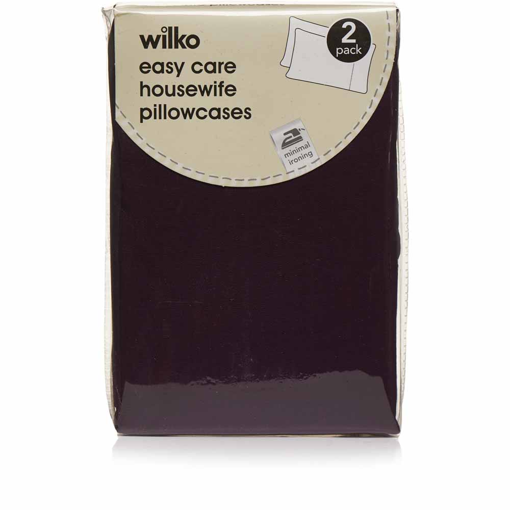 Wilko Easy Care Plum Housewife Pillowcase Image 3