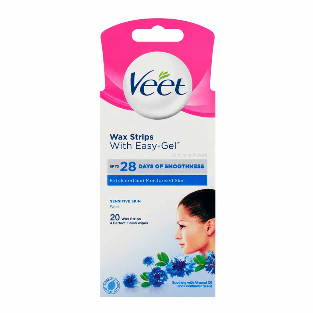 Veet Cold Wax Strips Face Sensitive 20 Pack  - wilko