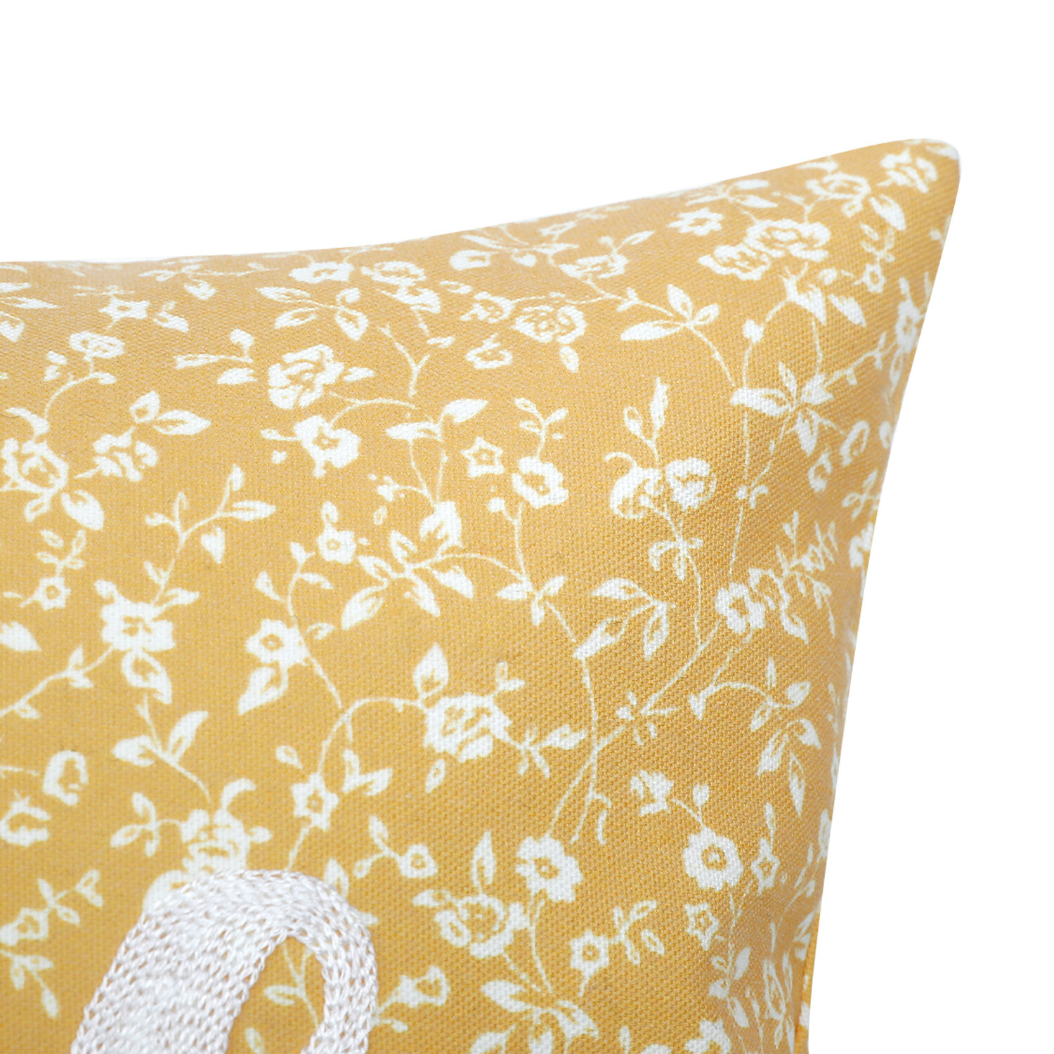 Home Embroidered Cushion - Yellow Image 2