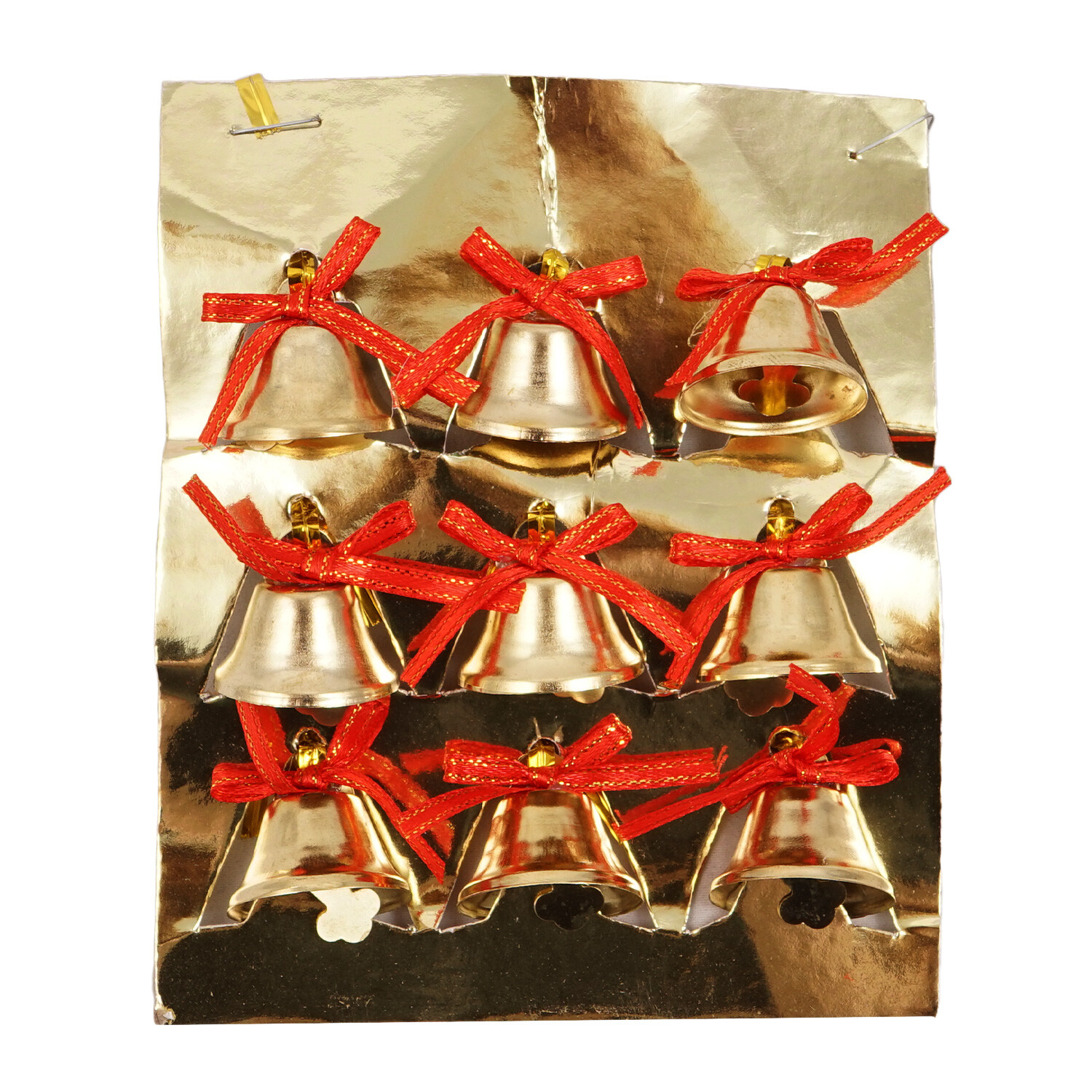 Pack of 9 Christmas Decorative Bells - Gold Image 2