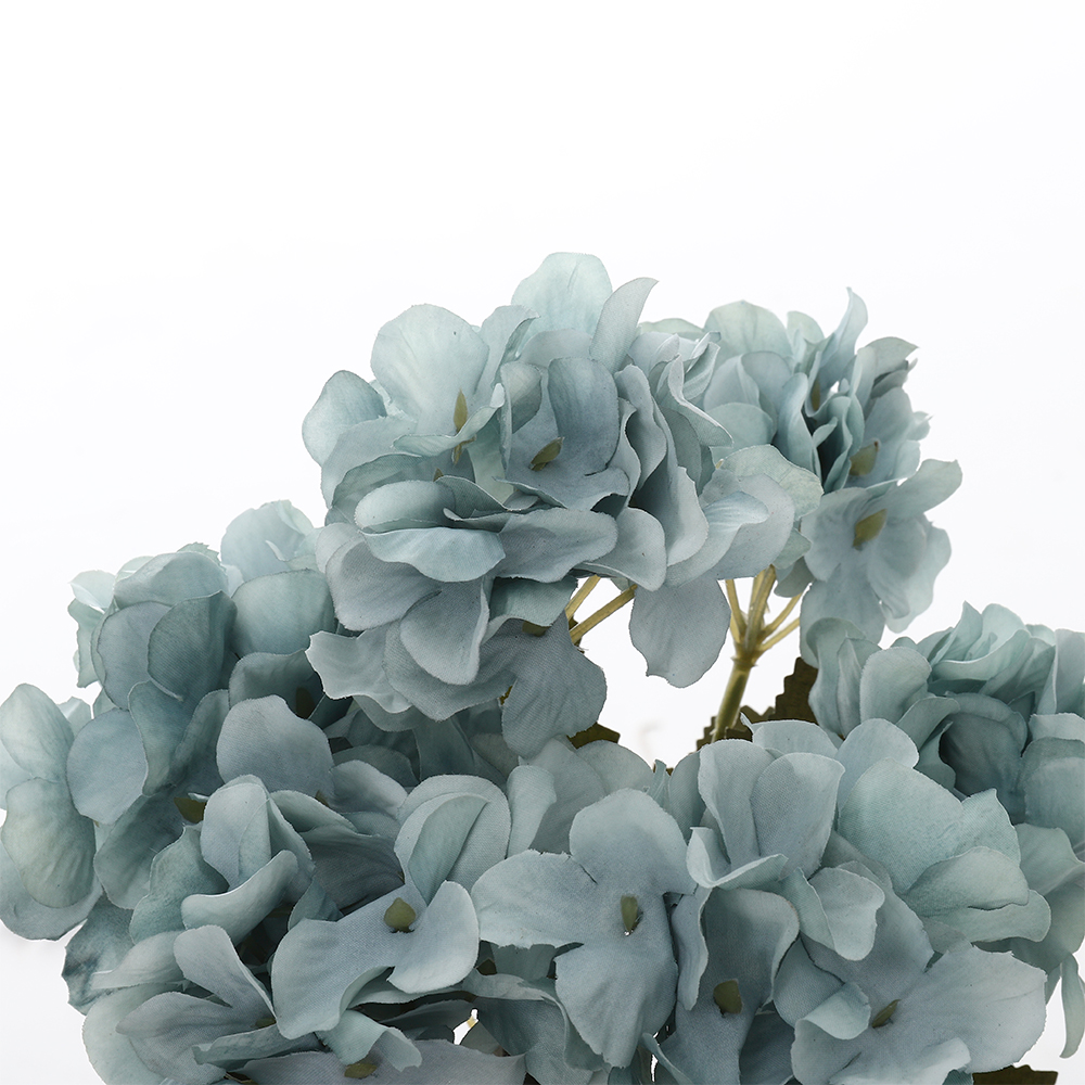 Living and Home Blue Hydrangea Single Stem Silk Flower Bouquet Wilko
