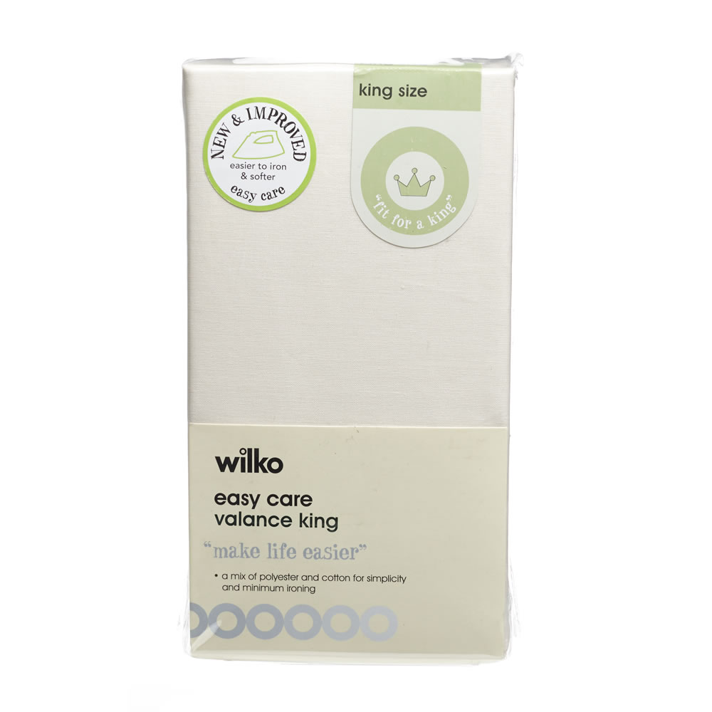 Wilko Easy Care Cream King Size Valance Image 1