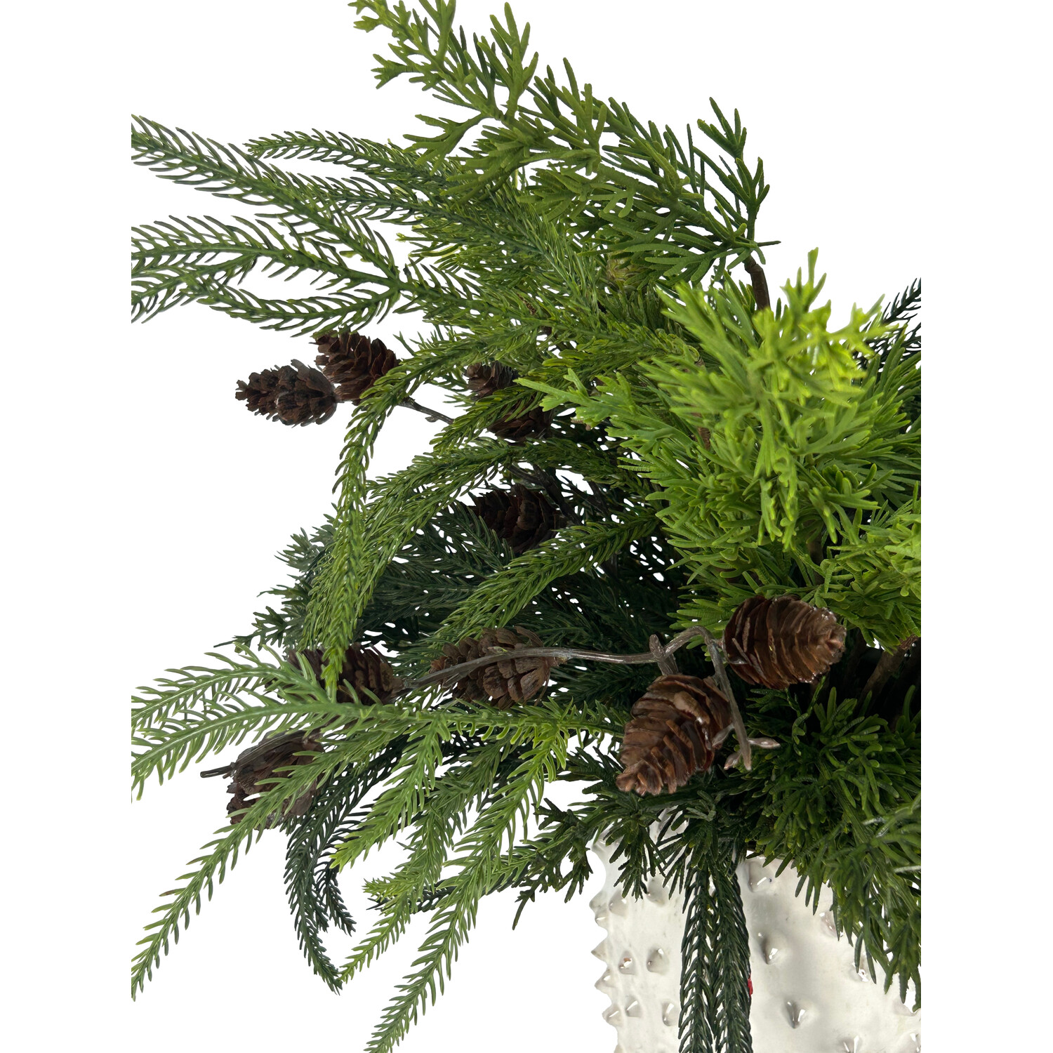 Potted Real Touch Floristry ArrangementGreen and White Image 4