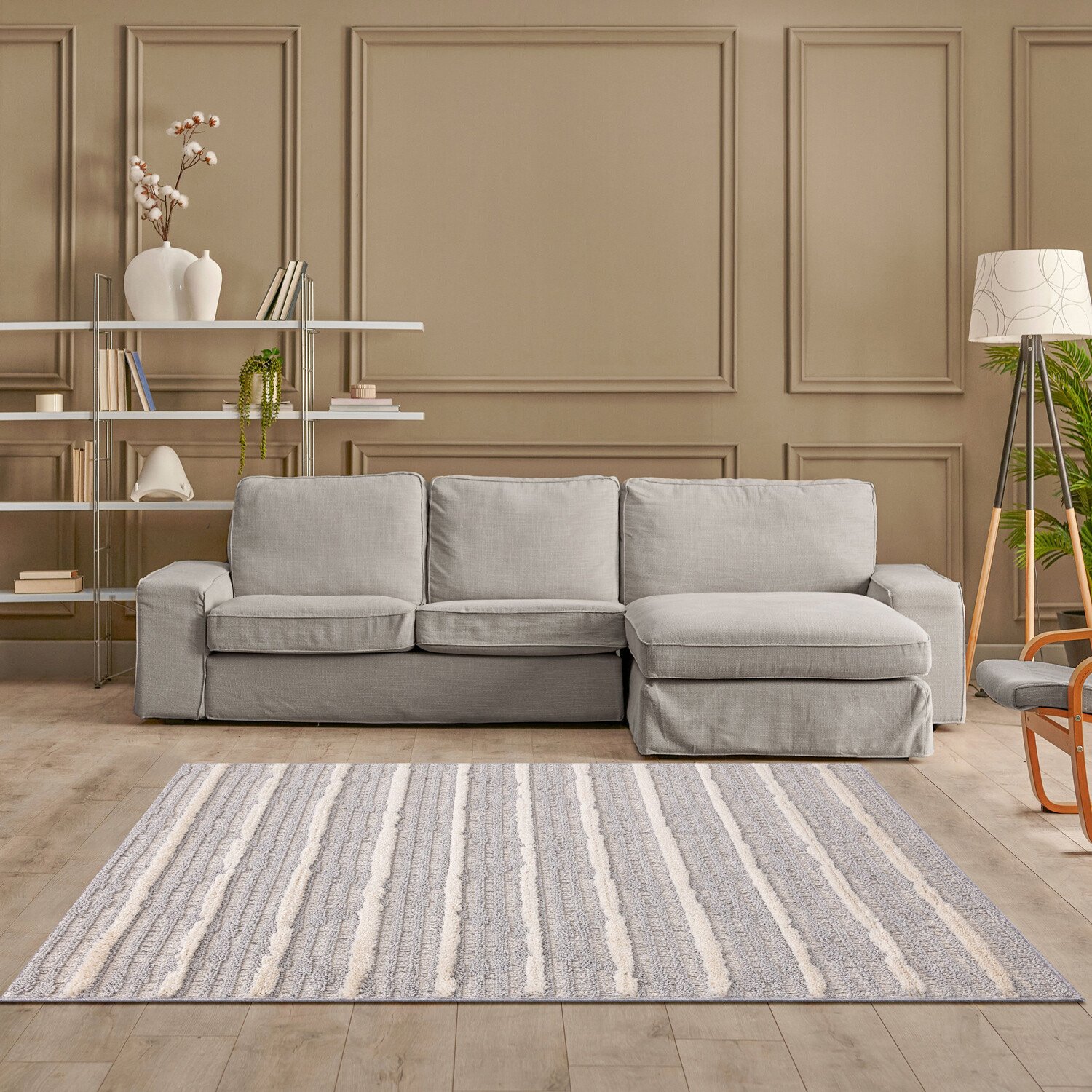 Vienna Stripe Rug - Grey / 120cm Image 2