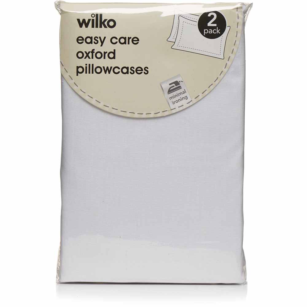 Wilko Easy Care White Oxford Pillowcases 2 Pack Image 3