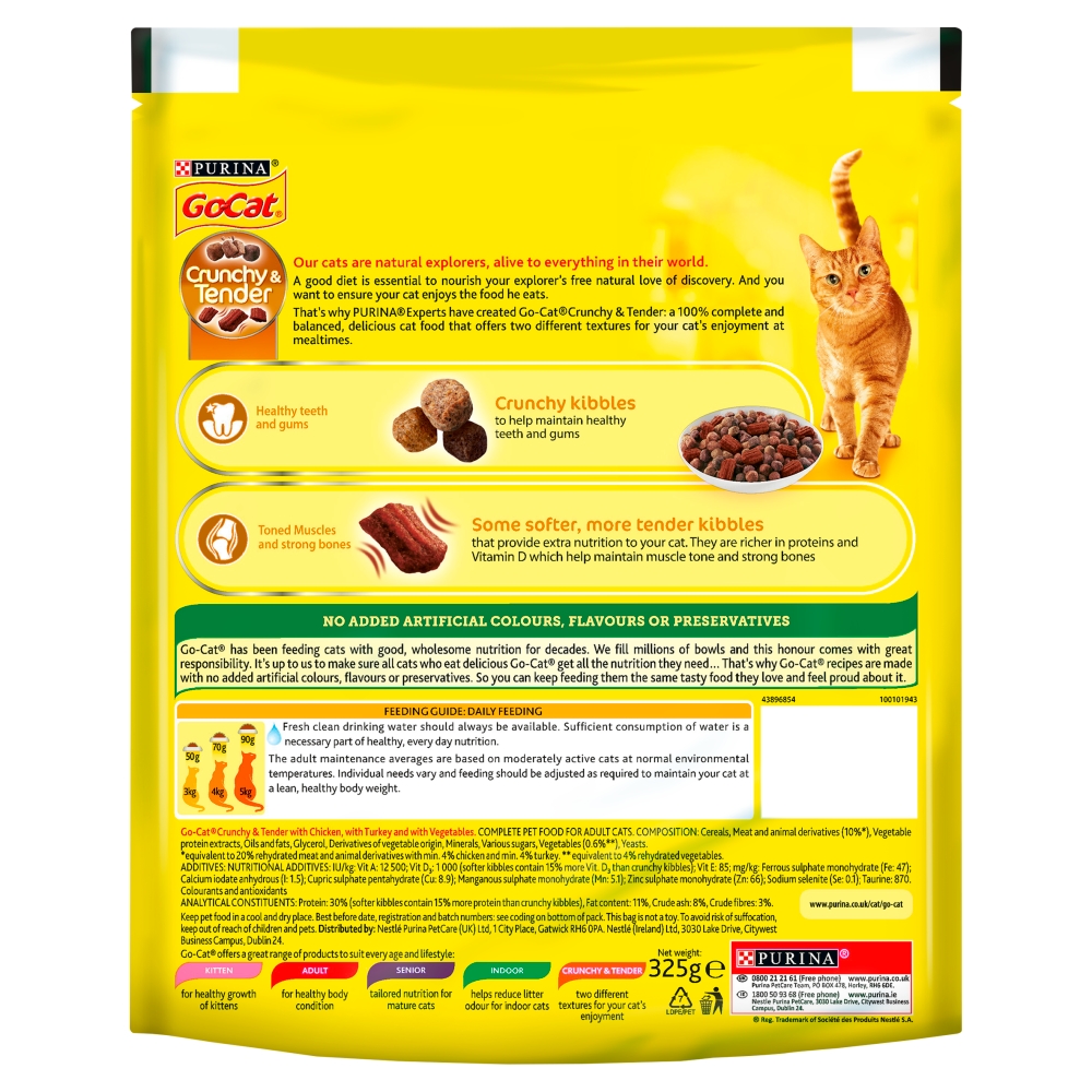 Go-Cat Crunchy and Tender Dry Cat Food Poultry 325g Image 2