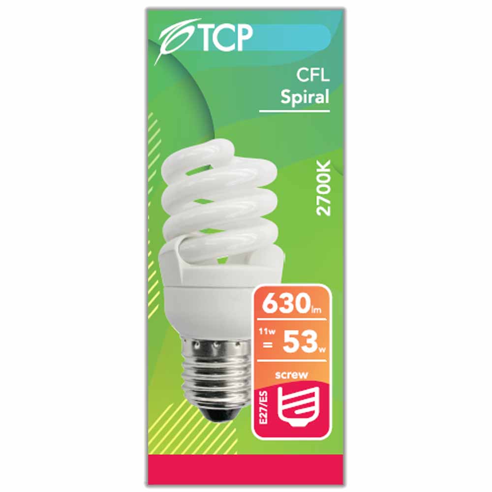 TCP CFL Spiral ES Cap 11w 1pk Image