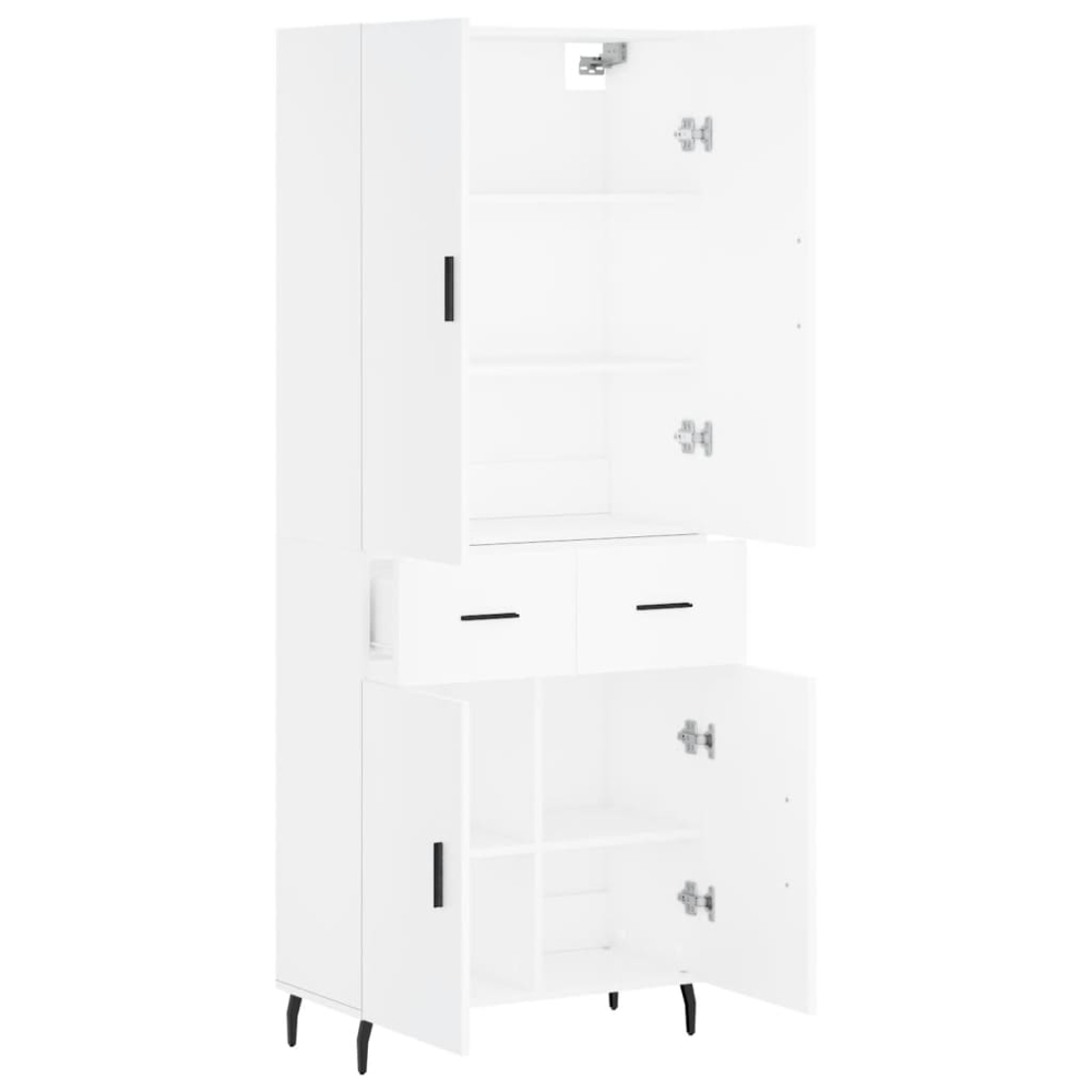 vidaXL 4 Door 2 Drawer White Highboard Image 4
