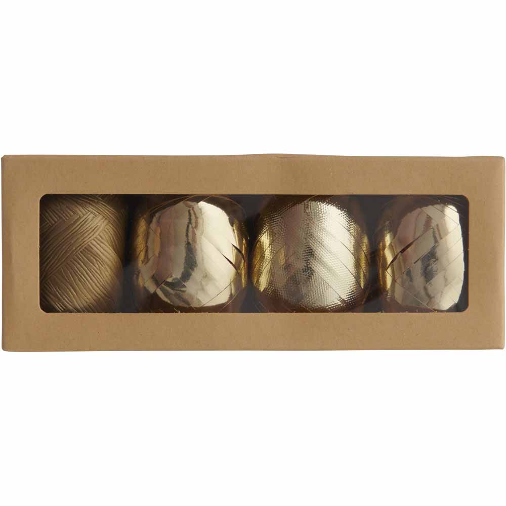 Wilko Luxe Gold Ribbon 4 Pack Image