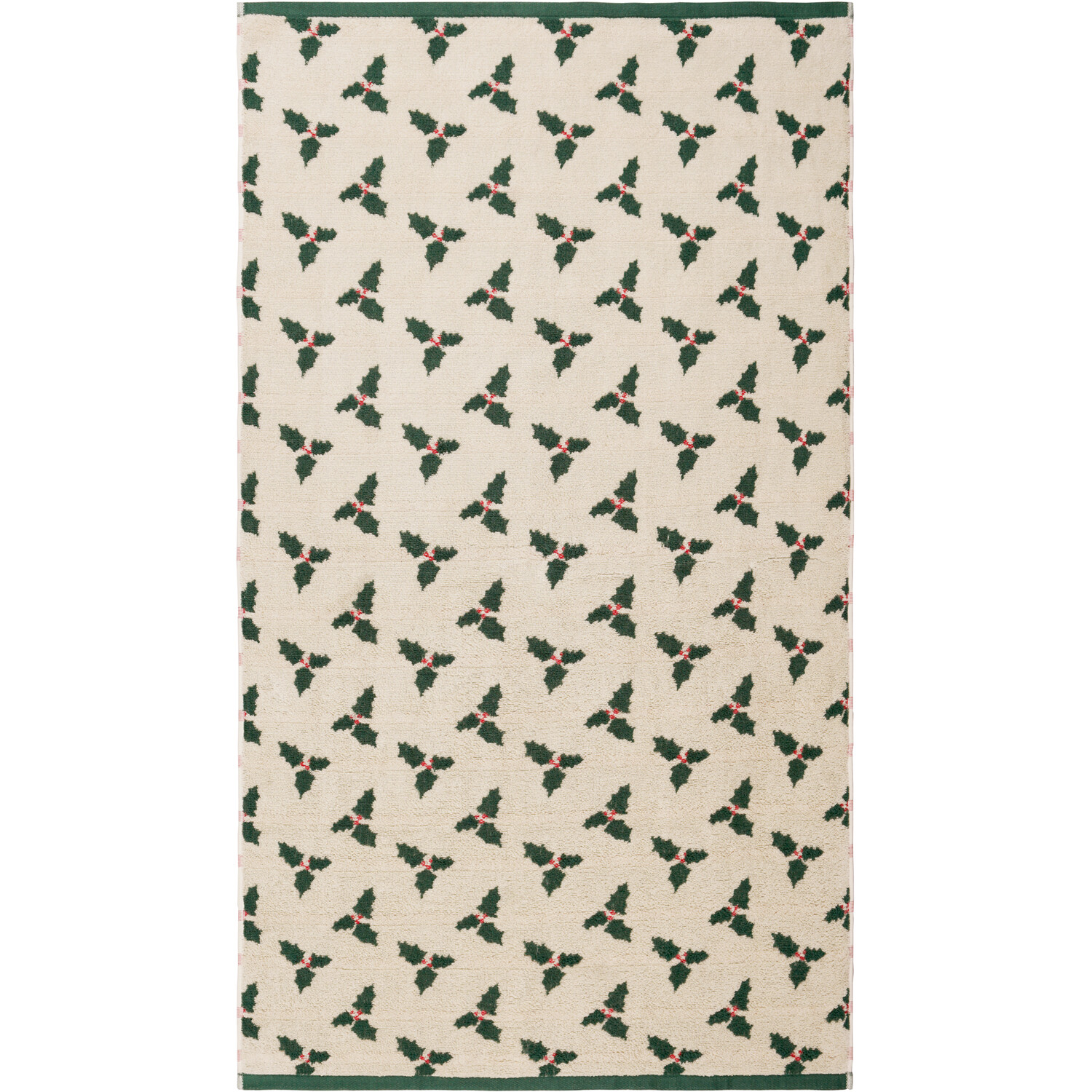 Christmas Holly Towel Cream 80cm Image 1