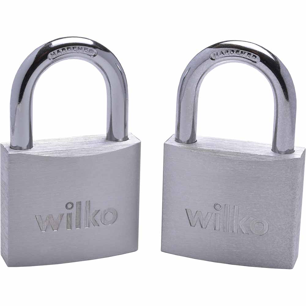 Wilko Titan Aluminium Padlock 40mm 2pk Image 2