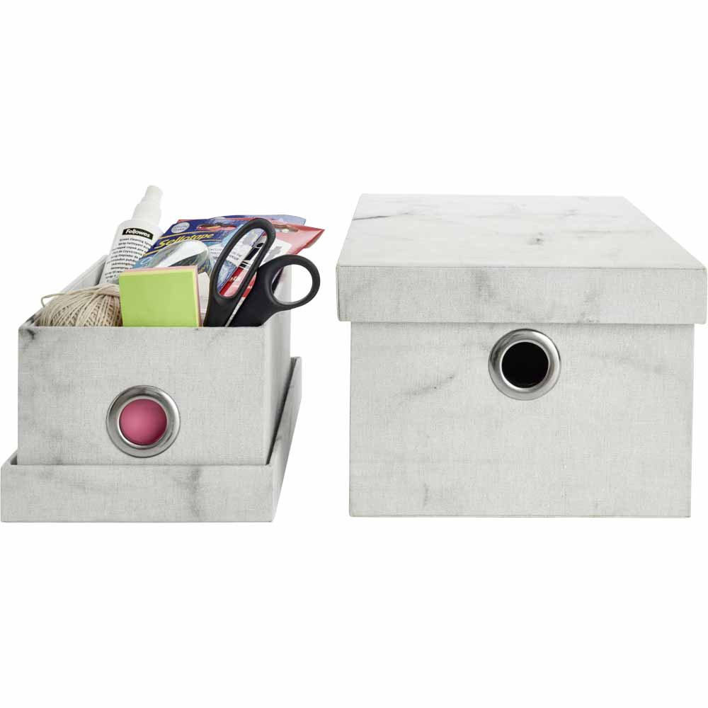 Wilko Lidded Marble Storage Box Small Image 4