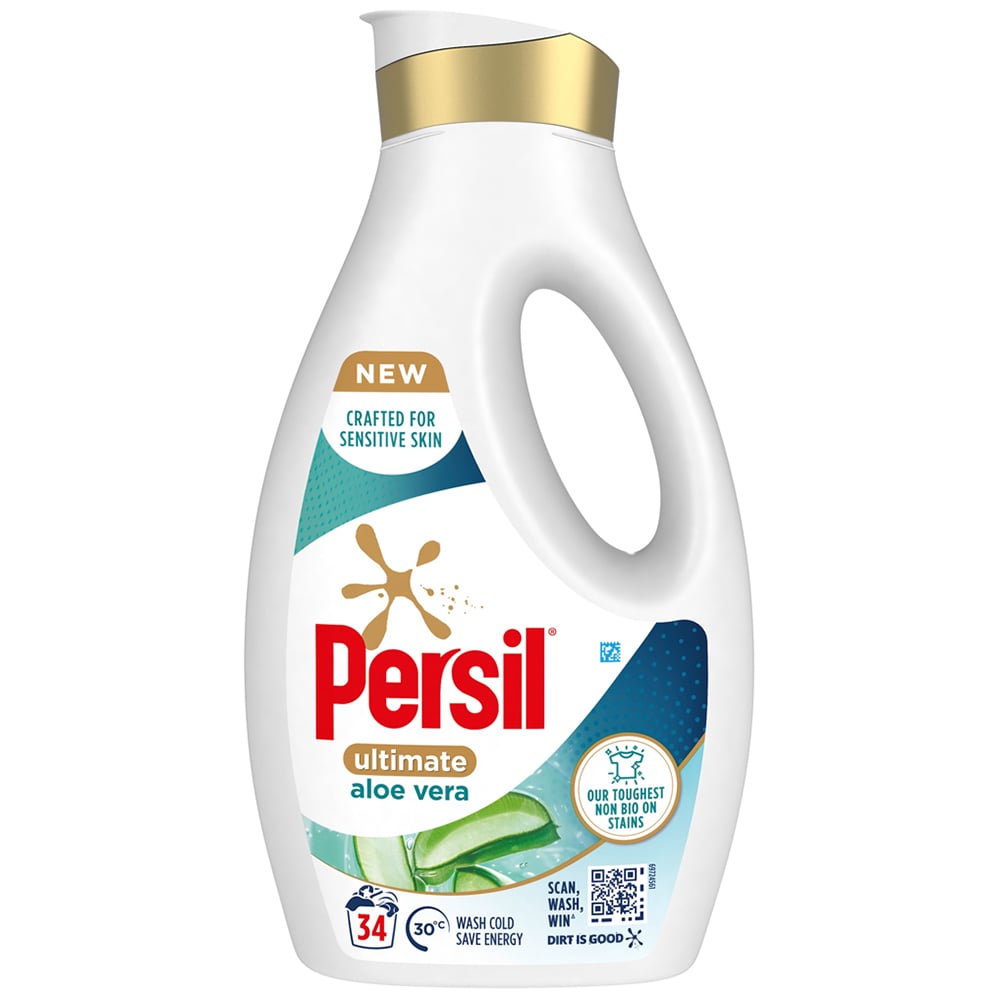 Persil Ultimate Non-Bio Aloe Vera Laundry Washing Liquid Detergent 34 Washes Case of 5 x 918ml Image 2