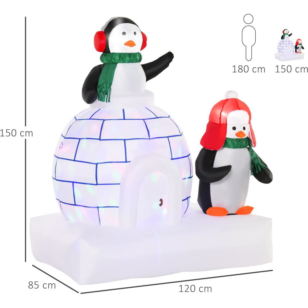 Everglow Light Up Inflatable Penguins Ice House Christmas Decoration 4.92ft Image 8