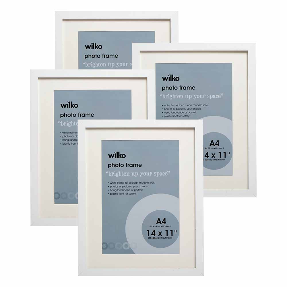 Wilko White Photo Frame 14 x 11 Inch 4 Pack Wilko