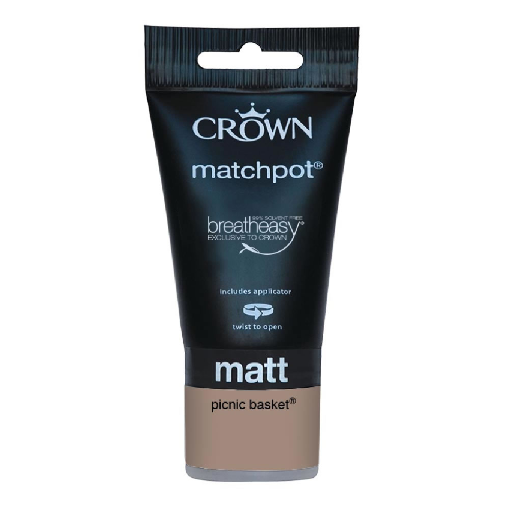 Crown Matt Emulsion Paint Tester Pot              Picnic Basket 40ml Image 1