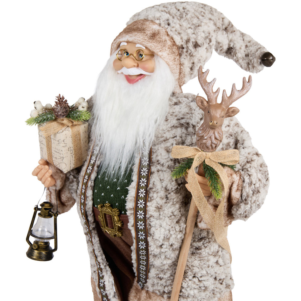 Woodland Standing Santa with LED Lantern Image 7