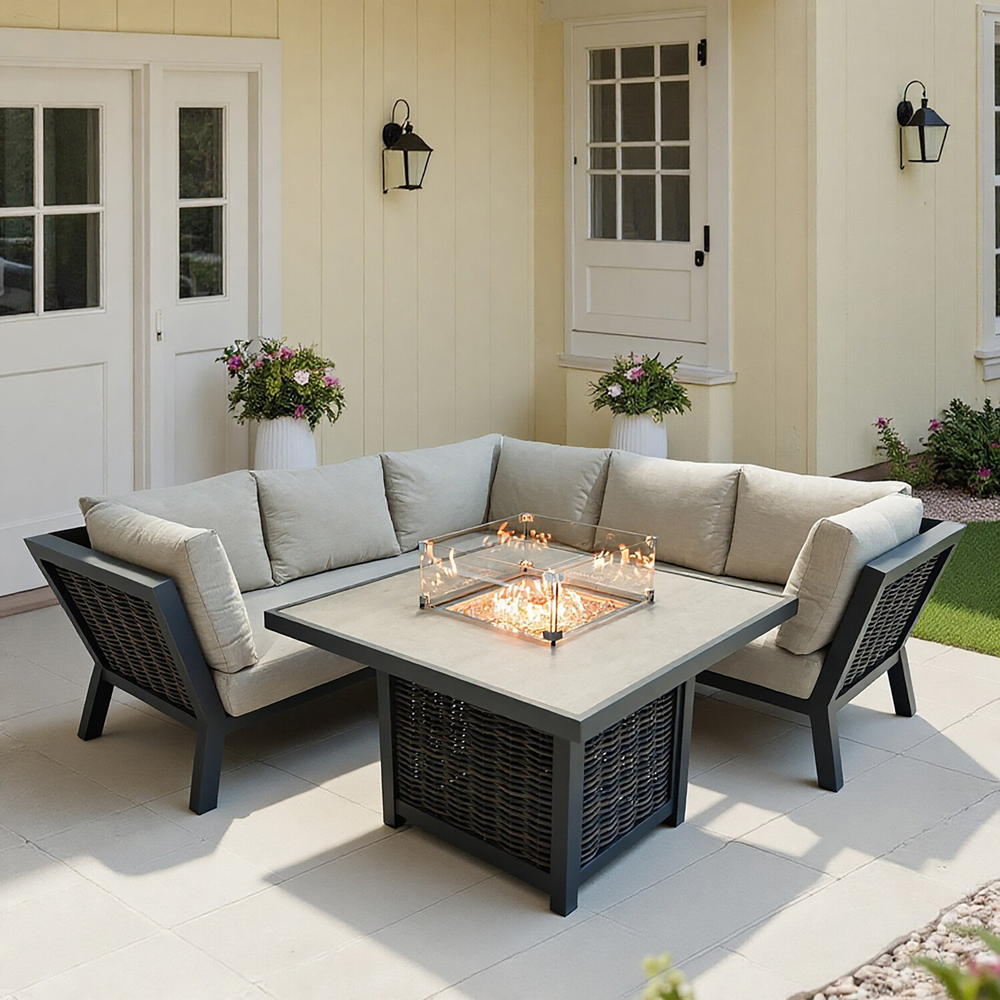 Siena 5 Seater Firepit Corner Set Image 5