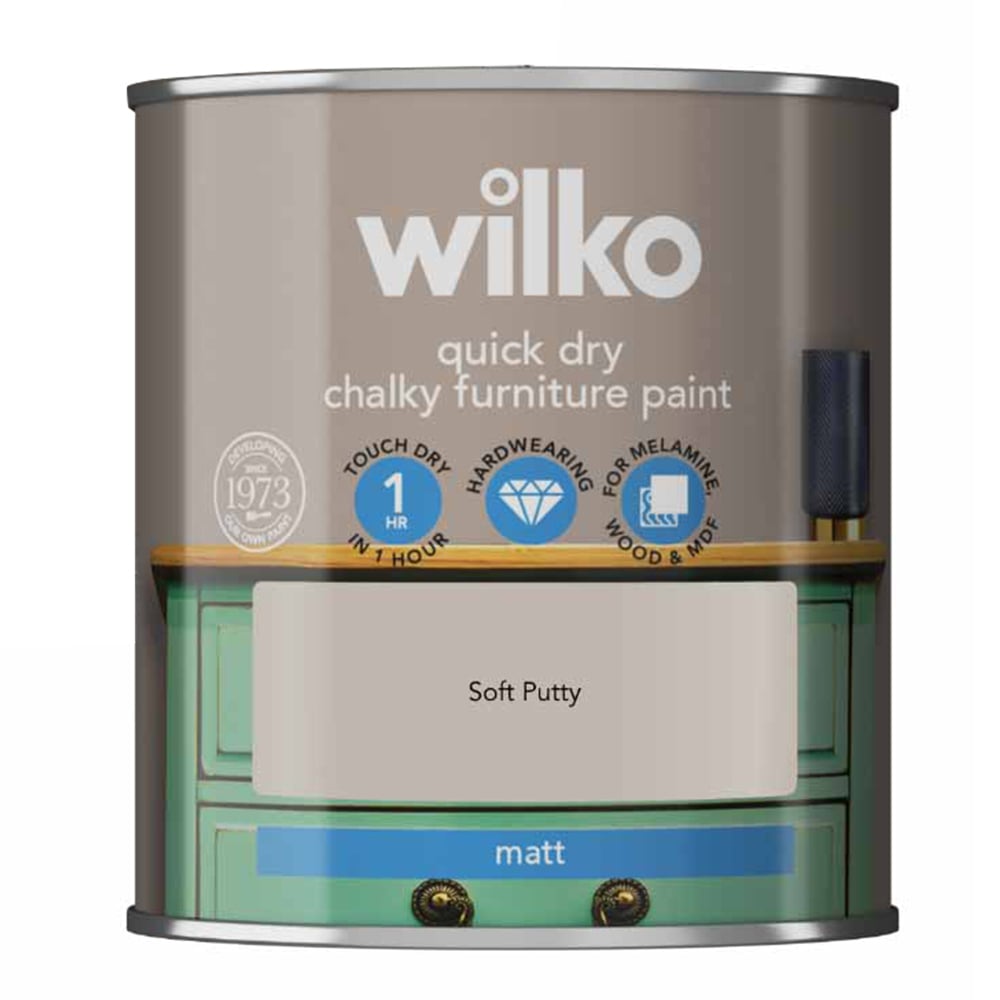 Wilko Quick Dry Soft Putty Furniture Paint 250ml Image 2