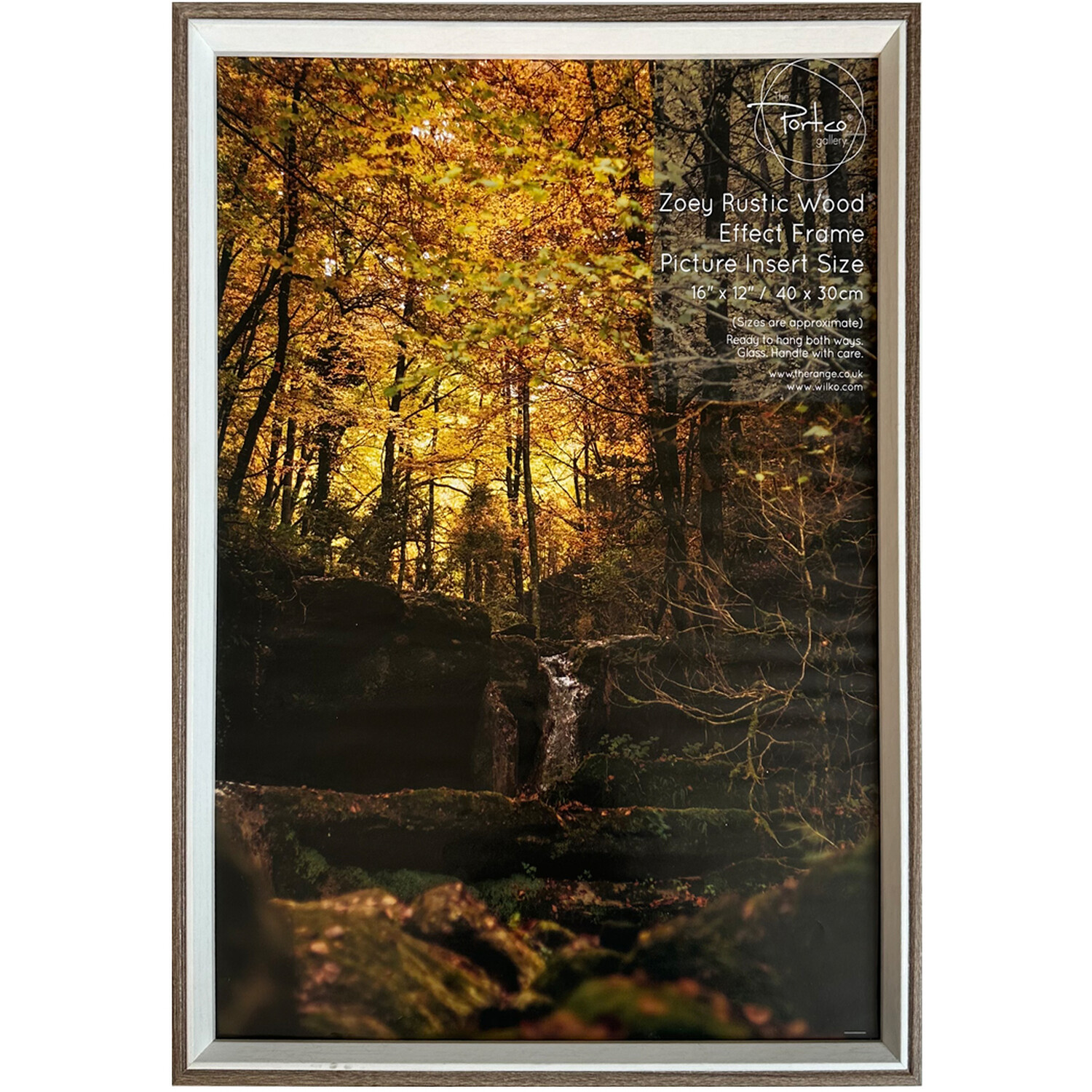 Zoey Rustic Wood Effect Frame - Brown / 16x12in Image 1