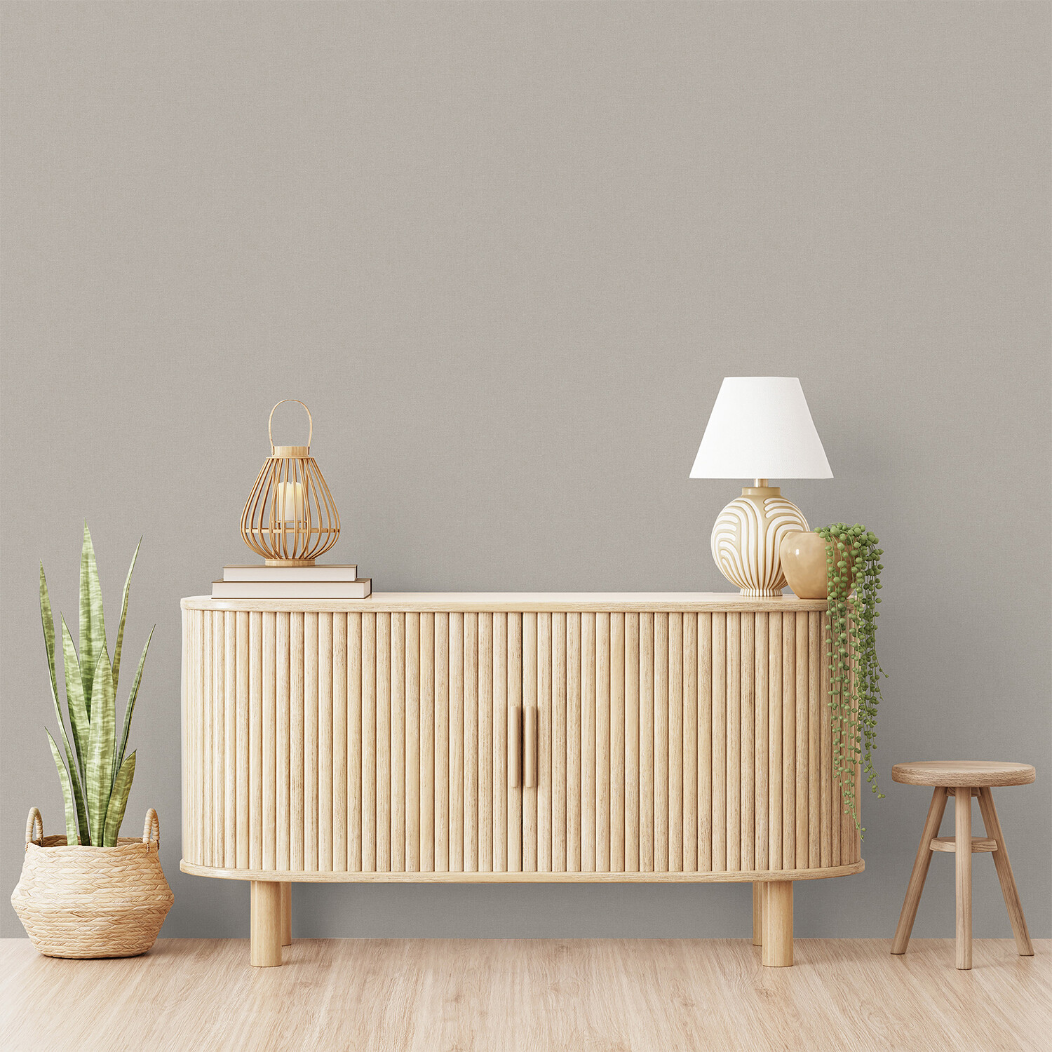 Odile Plain Wallpaper - Taupe Image 2