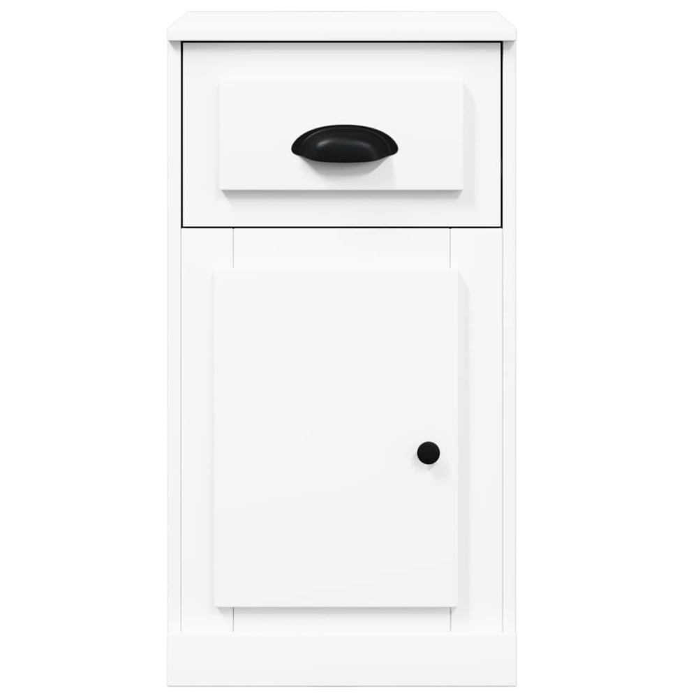 vidaXL Single Door Single Drawer White Side Cabinet Image 6
