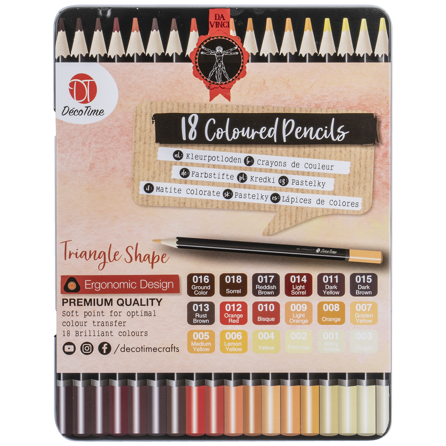 Deco Time Artist Colouring Pencils 18 Pack Image 1