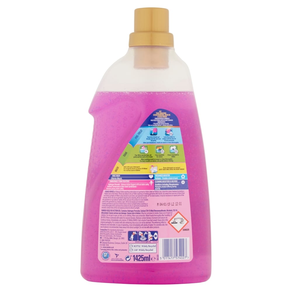 Vanish Pink Oxi-Action Laundry Booster Case of 5 x 1425ml Image 3