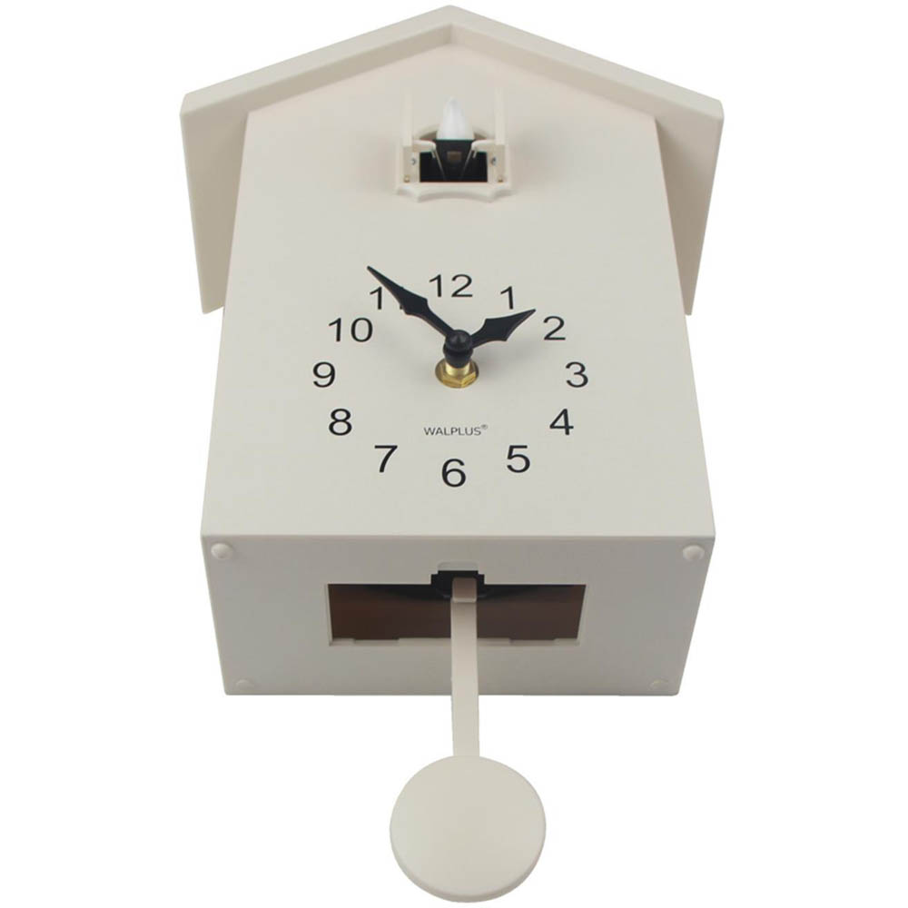 WALPLUS White Cuckoo Window Clock with Removable Pendulum 25 x 20cm Image 5