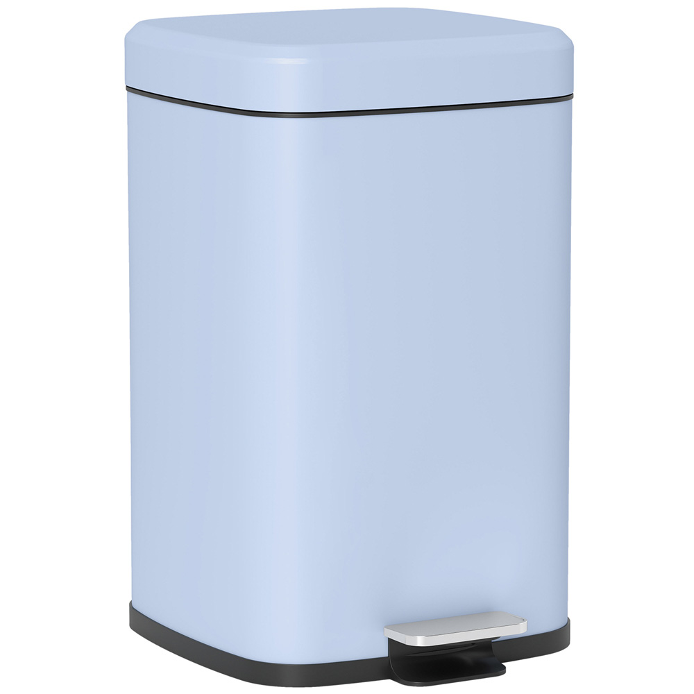 HOMCOM Light Blue Pedal Kitchen Bin with Soft Close Lid 20L Image 1