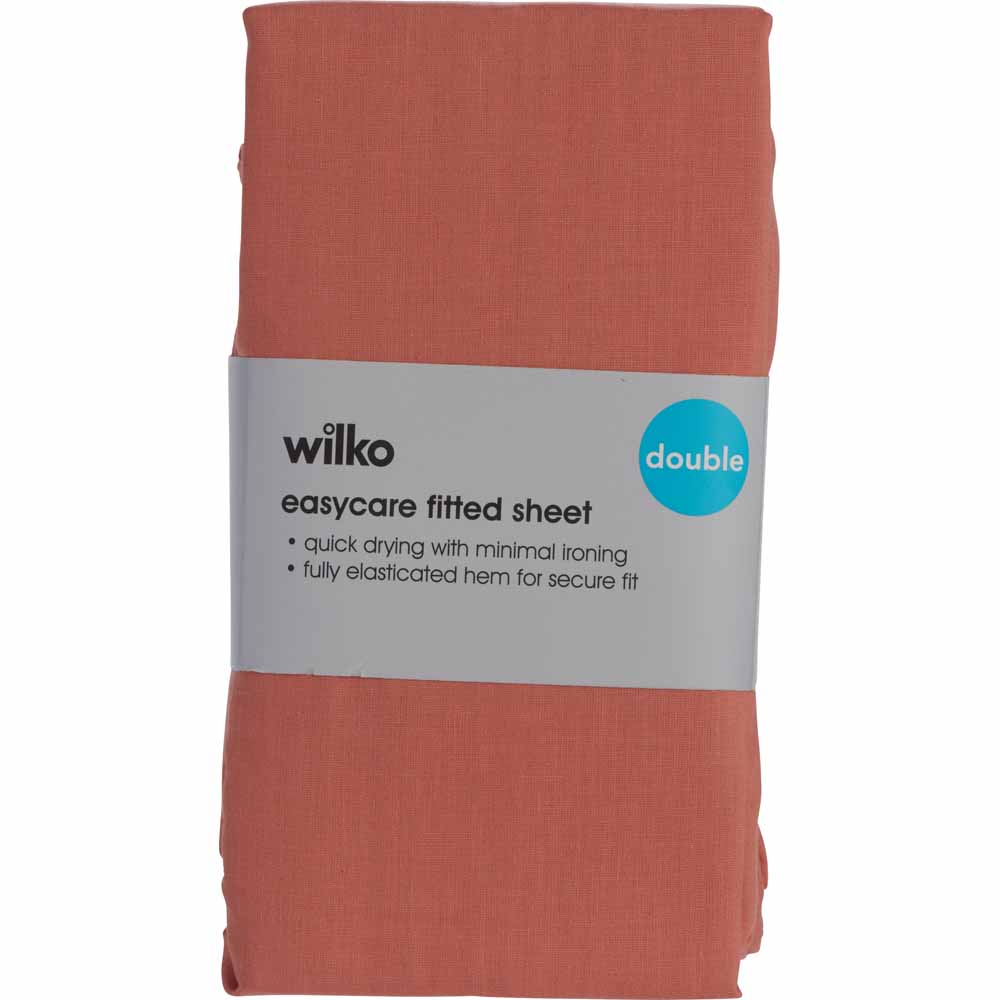 Wilko Soft Terracotta Fitted Sheet Double Wilko