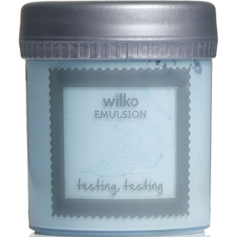 Wilko Powder Blue Emulsion Paint Tester Pot 75ml Image 1