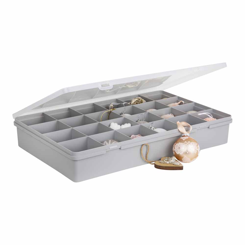 Wham Grey Bauble Organiser Box 24L Wilko