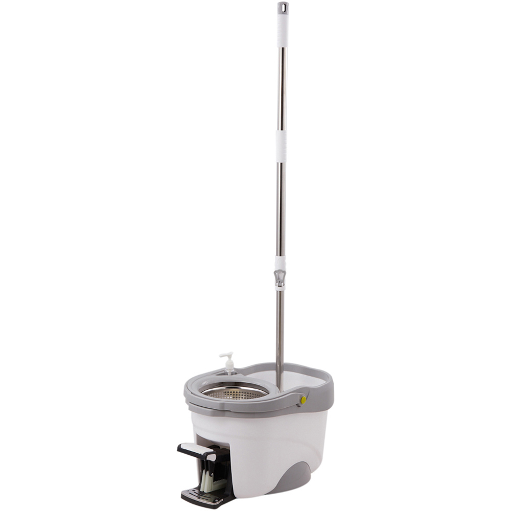 Living and Home Hands Free Foot Operated Spin Mop Bucket Set Image 1