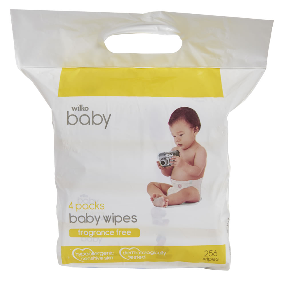 Wilko Soft and Gentle Fragrance Free Baby Wipes Multipack 4 x 64 pack Image 1