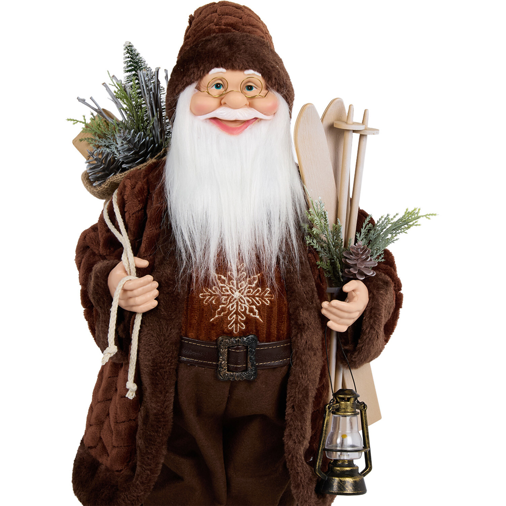 Hazel Fur Standing Santa Decoration Image 6