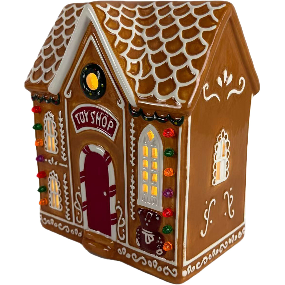 LED Gingerbread Toy Shop Decoration Brown Image 1