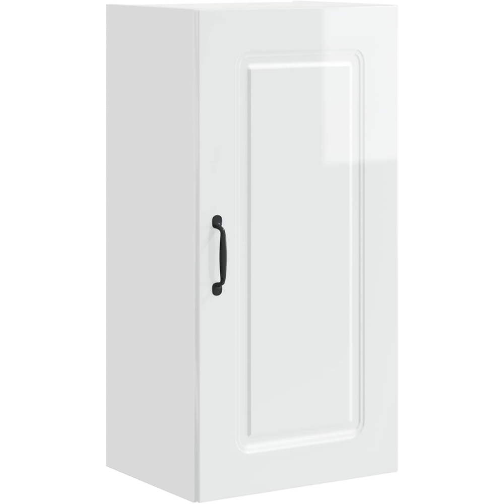 vidaXL Kalmar Single Door High Gloss White Wall Kitchen Cabinet Image 2