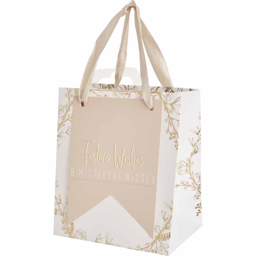 Wilko Luxe Sparkle Christmas Gift Bag Small Image 2