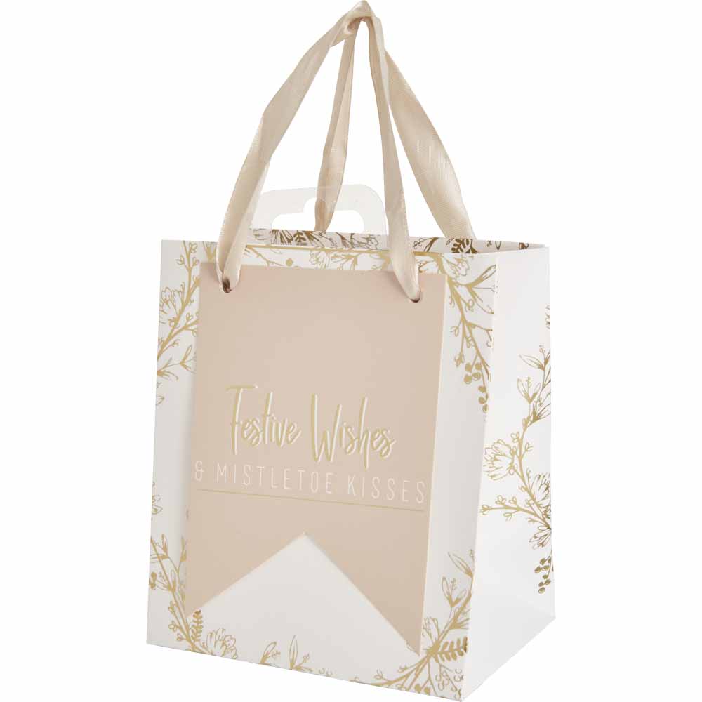 Wilko Luxe Sparkle Christmas Gift Bag Small Wilko