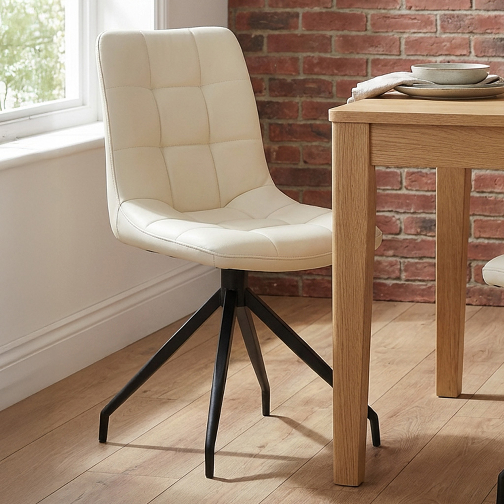 Pair of Elora Dining Chairs - Cream Image 6